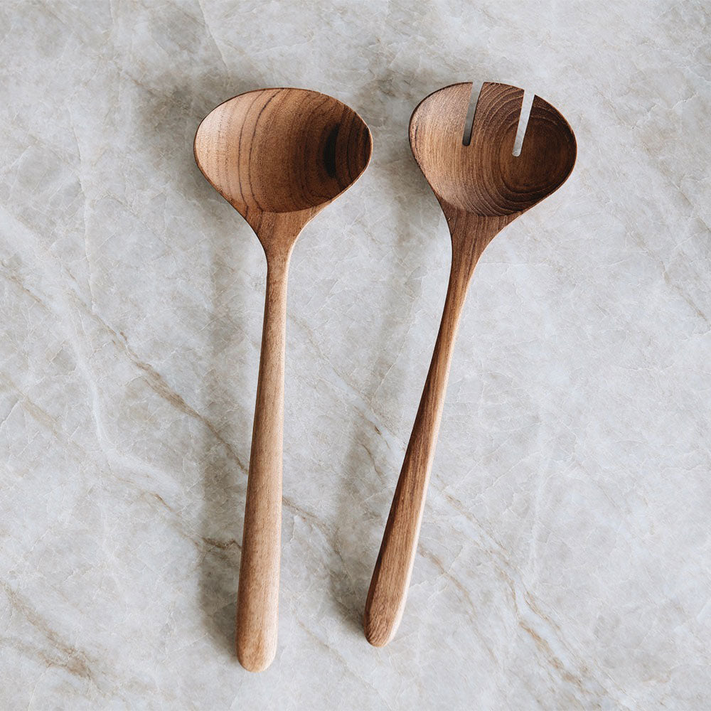 Clayndwhisk Teak Salad Set